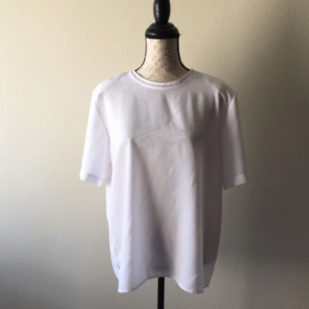 Two Karen Scott tops size large in Cream and White